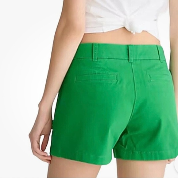 NWOT J. Crew 4” Chino Shorts. Green. Never worn. Classic. Preppy. Tennis prep - Picture 2 of 12